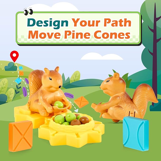 Airkid STEM Board Games Kids Brain Teasers Toys, Road Builder Logic Puzzle Games, Montessori Educational Learning Toys Birthday Gifts for Age 4-8 Year Old