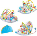 Yookidoo Baby Gym Lay to Sit-Up Playmat. 3-in-1 Newborns Activity Center with Tummy Time Toys, Pillow & Infant Miror. 0-12 Month