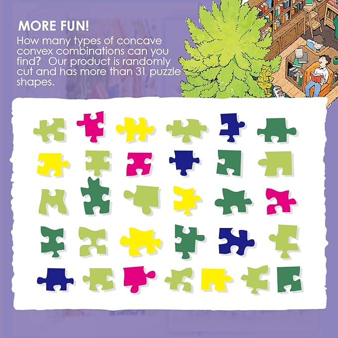 MOMIBOOK Puzzles for Adults 1000 Pieces Jigsaw Puzzles of Gathering in The Treehouse, Twinkle Laminate Painting Image Difficult Challenging Impossible Puzzle Unique Party Christmas Birthday Gifts