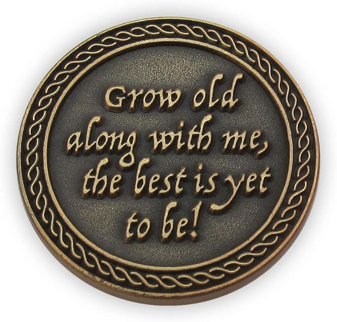 Bulk Set of 10 Romantic Love Expression Coins, I Love You, Grow Old Along with Me, The Best is Yet to Be, Anniversary Pocket Tokens for Date Night, Love Gift for Men & Women, from Him or Her