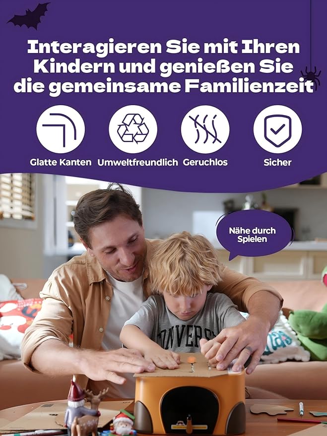 ACMER Cardboard Tools for Kids, Safe & Fun Cardboard Construction Tool Kit with Cute Pumpkin Design, Festive Gift Set for Family, Friends(Limited Halloween Edition)