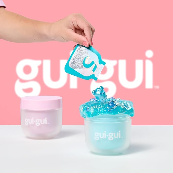 Gui Gui Scented Shimmer Deluxe Duo Pack with 2 Iridescent Slimes, 5 Step DIY Process to Customize Your Ultimate Slime Glow-Up, Resealable and Reusable Container, ASMR Experience