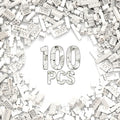100 Piece Classic Building Blocks, Compatible with Lego, White Bricks in Bulk