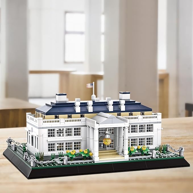 White House Model Building Block Sets 895 Pieces Washington Famous Landmark Architecture Gifts for Adults and Kids