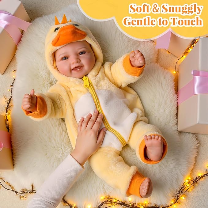BABESIDE Lightweight Baby Doll Set – 15" Realistic Soft Doll for Girls, Easy to Carry & Hug – Pretend Play & Gift for Toddlers