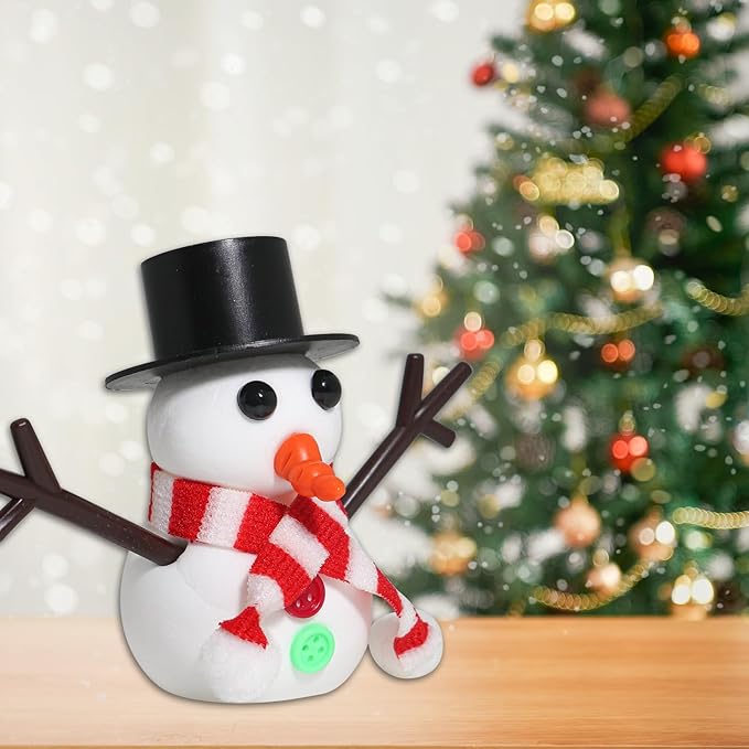 12-Pack Christmas Snowman Crafts Sets for Kids, Modeling Clay Snowman DIY Kit,Christmas Stocking Stuffers for Kids, Perfect for Winter Children's Holiday Party Decoration Gifts