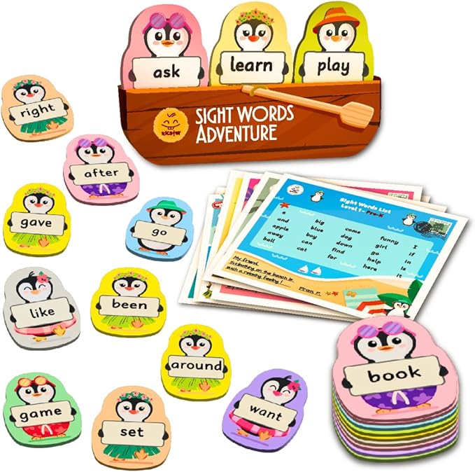 Sight Words Adventure Game | 300 High-Frequency Words for Pre-K to Grade 2 | Sight Word Flash Cards | Preschool Learning Activities | Classroom Must Haves | Kids Ages 3–6 | Up to 4 Players