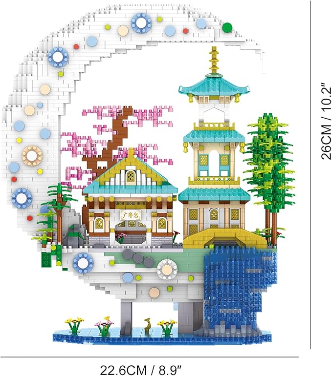 Moon Palace Micro Brick Building Set (3661 Pieces) – Famous Chinese Fable Architecture Model Educational Toy Gift for Kids and Adults