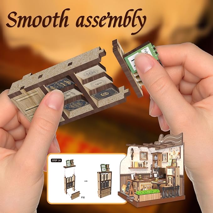 Book Nook Kit for Adults, 3D Wooden Miniature DIY House Craft Kit Book Nook Decor Bookshelf Insert Diorama Birthday Gift