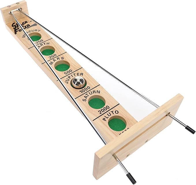 WE Games Shoot The Moon - Classic Solid Wood Rolling Ball Game for Family Fun & Skill Building, Enhances Social Skills, Patience & Perseverance