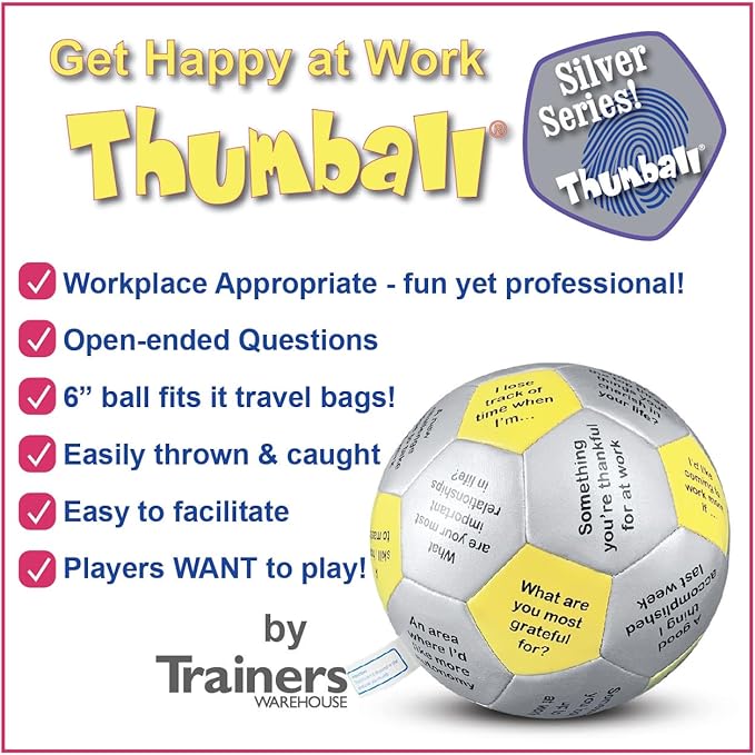 Trainers Warehouse 6" Thumball Collection, 32 Prompts for Conversation, Team Building, Relationship and Training