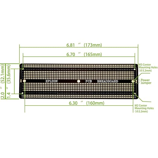 3pcs 6.8"x2.05" Breadboard Solderable Prototype PCB Board Kit for Electronics Projects Compatible for DIY Soldering Circuits Projects Prototype Board,Black