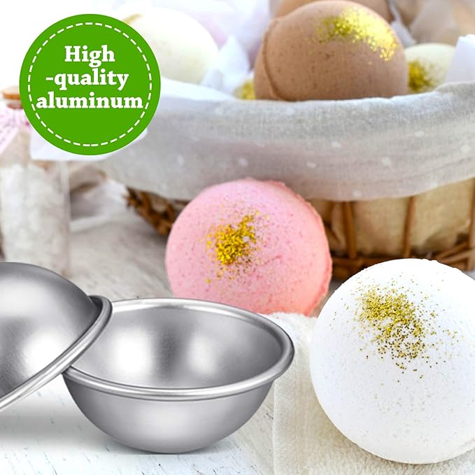 Patelai 16 Pcs 6 Cm/ 2.4 Inch Diameter DIY Metal Bath Bomb Crafting Mould Bath Bomb Making Supplies for Crafts Making