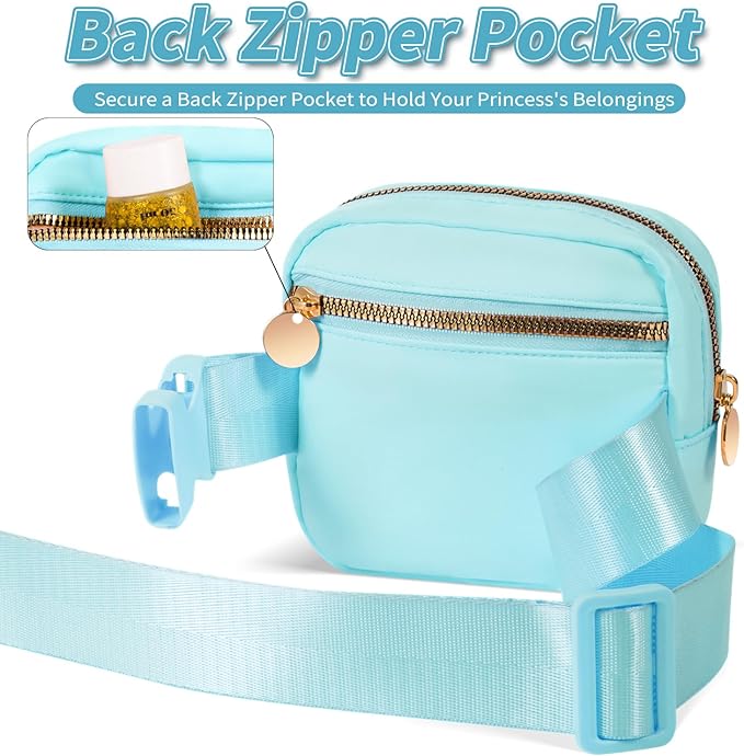 Mini Belt Bag Fanny Pack with Initials Letter Patch Small Crossbody Bags Cute Stuff Birthday Gifts for Teenager Girls Trendy Stuff for Teens - T,Blue