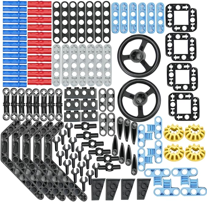 1300Pcs MOC Spare STEM Parts, Cars Gears Axles Wheels Connectors Building Block Accessories Pieces Sets, Chain Link Pins Connector Joints Bricks, Creative Building Block Toys for Ages 6+ Year Old