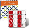 Metal Number Slide 15 Puzzle Red and White Number Sliding Puzzle Educational Pocket Funny Christmas IQ Game Gift for Teens and Adults, Ideal for Learning Tool Party Favors,1 Pack