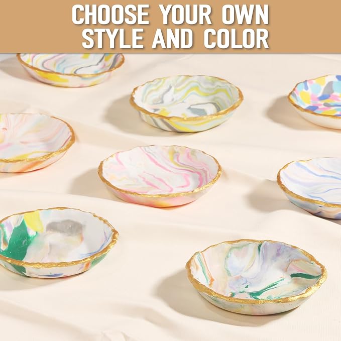 Make Your Own Clay Jewelry Bowls Arts and Crafts Kit for Teen Girl, DIY Clay Jewelry Dish Kit, Polymer Clay Crafts for Girls, Fun Birthday Gift for Teens Girls Kids Ages 8 9 10 11 12 Years Old