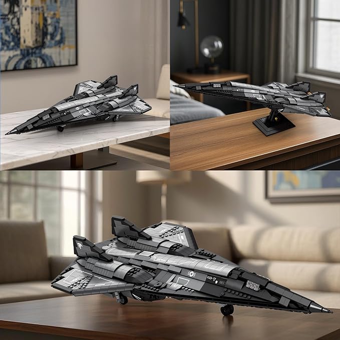 Reobrix SR-72 Reconnaissance Fighter Jet Building Set, Military Airplane Toys Construction Set 33039, Model Plane Kit Aviation Collection, Gifts for Teens 14+, Adult and Military Fans