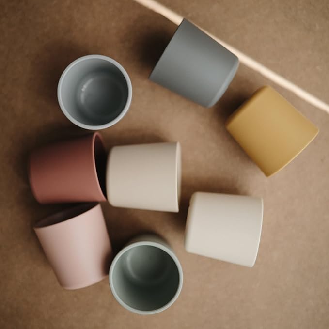 mushie Dinnerware Cups For Kids | Made in Denmark, Set of 2 (Vanilla)