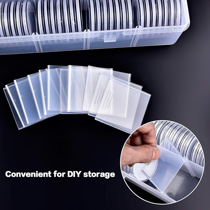 Coin Capsules 46mm with Foam Gasket and Plastic Storage Organizer Box, 6 Sizes (20/25/27/30/38/46 mm) Coins Collector Case Holder for Collection Supplies-168 Pieces