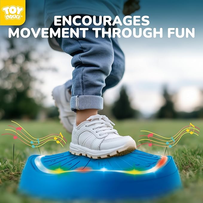TOY Life 5 Pcs Light Up Musical Balance Stepping Stone for Kids, Indoor Outside Toys for Kids Ages 4-8, Toddler Outdoor Toys, Stepping Stones Game Sensory Balance Toys