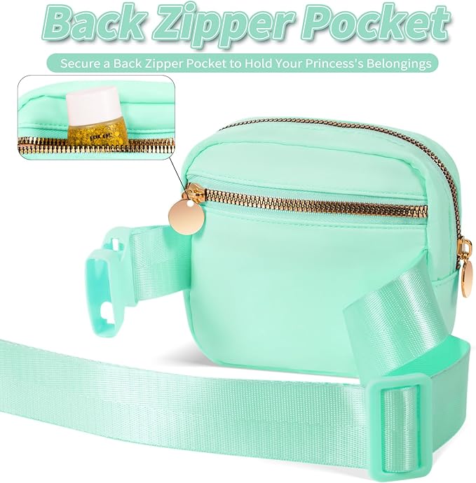 Mini Belt Bag Fanny Pack with Initials Letter Patch Small Crossbody Bags Cute Stuff Birthday Gifts for Teenager Girls Trendy Stuff for Teens - Light Green,C