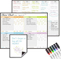 JJPRO Magnetic Dry Erase Chore Chart and Weekly Calendar Set for Fridge-Chore Chart for Multiple Kids,Weekly Planner Board,Family Chore Chart for Multiple Kids&Adults,Bonus to-do Whiteboard