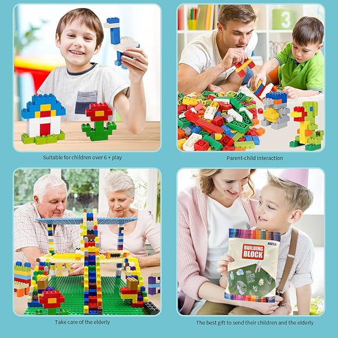 Classic Bulk Bricks Compatible with Lego Baseplate, Building Blocks in Random Color, Kids Creative Set, Mixed Shape