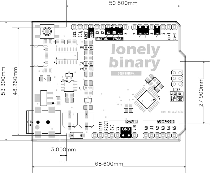 UNO R3 Development Board Gold Edition ATmega328P Type-C Board Compatible with Arduino IDE