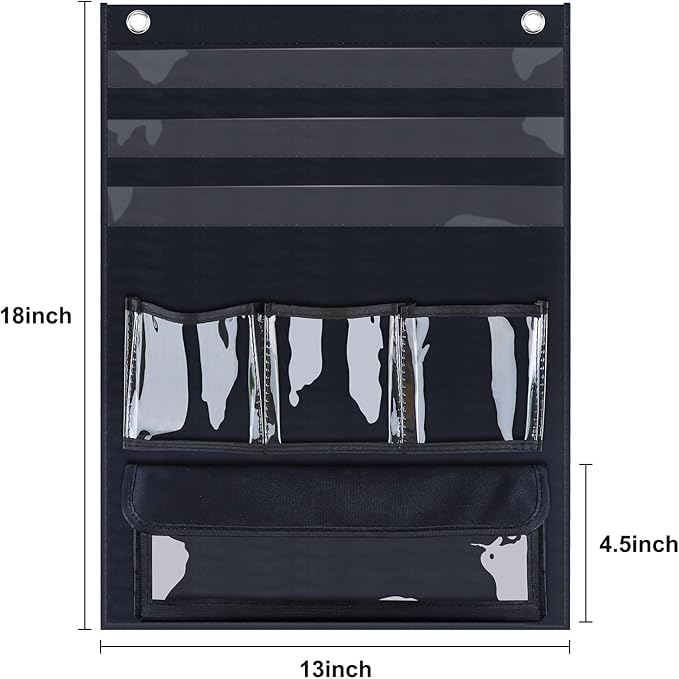 Eamay Counting Caddy & Place Value Pocket Chart for Classroom and Homeschool(Black)