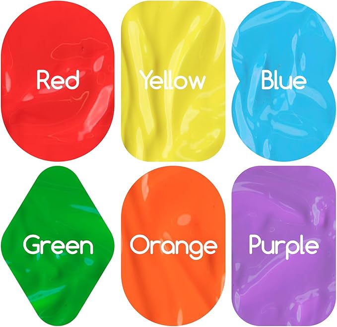 MEEDEN Finger Paints for Kids, Washable Kids Finger Paint Non Toxic Finger Painting Set for Toddlers 3+ Age Art Painting Supplies Gift for Baby Hand Painting DIY Crafts, 6 Colors, 60ml/Tube