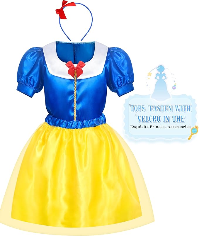 Jeowoqao Princess Dress Up Princess Dress for Girls, Dress up Clothes Little Girl Princess Pretent Play Costume Christmas Birthday Gift for Toddler Girls Age 3 4 5 6 Years