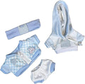 17cm/6.7in Clothes Set for Dolls - Cute Hat & Overalls Outfit, Soft Premium Fabric Dress Up Accessories Suit, Easy On/Off, NO Doll Included (Light Blue Checker)