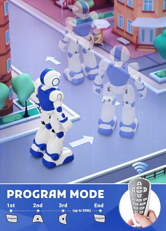 Robot Toys for Kids,Programmable Remote Control Smart Walking Dancing Robot Toy with Gesture & Sensing for Age 4 5 6 7 8 9 10 Year Old Boys for Birthday Present