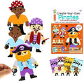 VKPI 4 Pieces EVA Foam Art Crafts Gift Kit, Creative Make Your Own Pirates, Cartoon Foam Paper Craft Projects for Kids Ages 4+ Toddler, Preschool Learning Toy for Birthday Party Favor Supplies