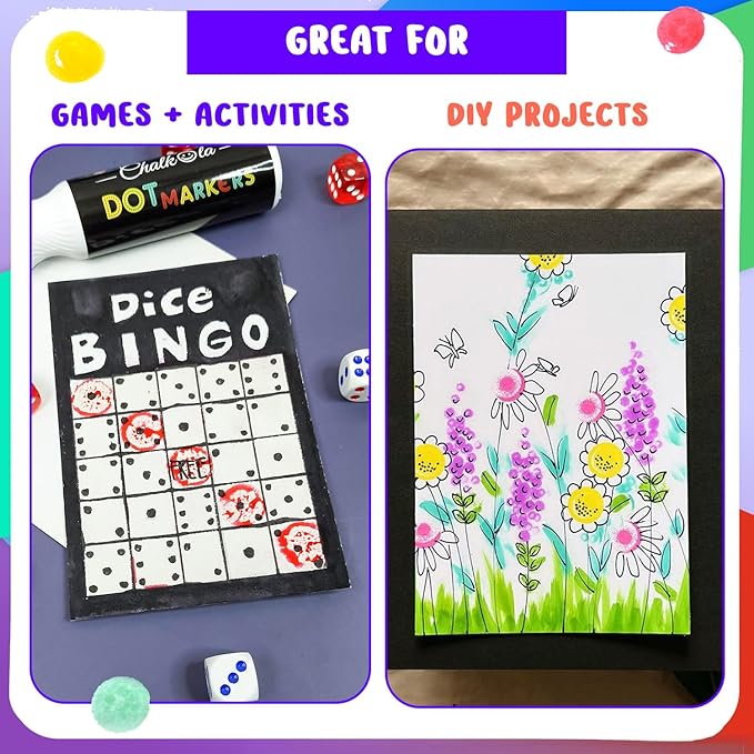 Chalkola 16 Washable Dot Markers for Toddlers | w/ 50 Page Coloring Activity Book Kit, Bingo Daubers | Preschool Paint Dot Art Set - Toddler Painting Craft and Art Supplies for Kids Ages 1, 2, 3, 4 5