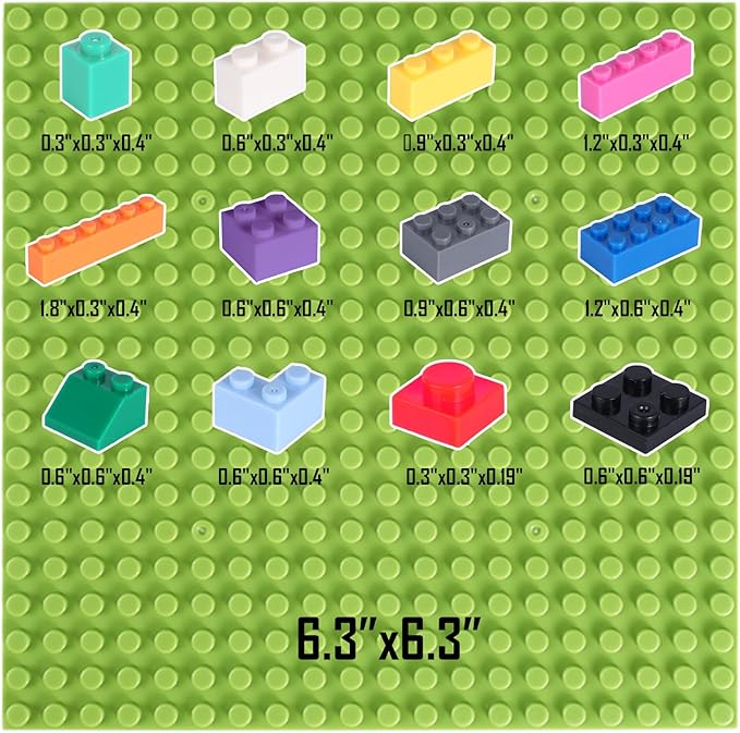 Building Blocks 1000 Pieces, Bulk Classic Building Bricks with 3 Pack baseplates, Basic Small Bricks Compatible with Lego & All Brand for Kids