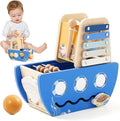 let's make Wooden Activity Cube 8-in-1 Montessori Toys Includes Object Permanent Box Early Learning Activity Cube Montessori Sensory Toys for Toddler Baby First Birthday Gifts