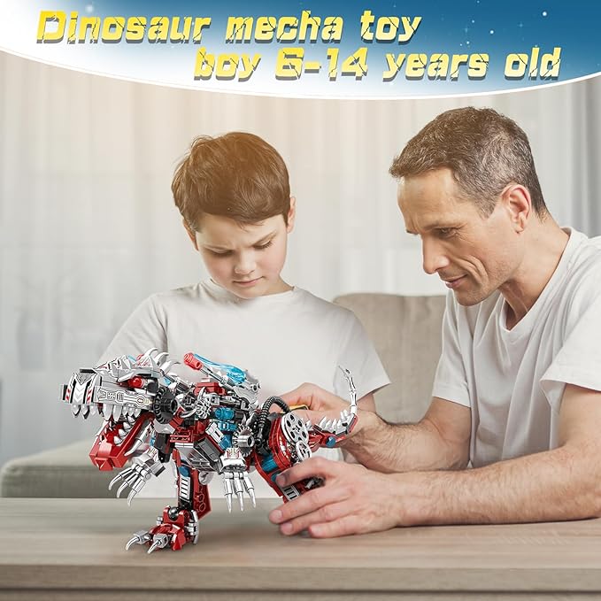 STEM 2 in1 Dinosaurs Building Kits 422PCS, Compatible with Lego Dinosaurs Bricks, Toys for Kids Age 6-10 Year Old, Educational Building Sets Best Gifts for Boy 6-10