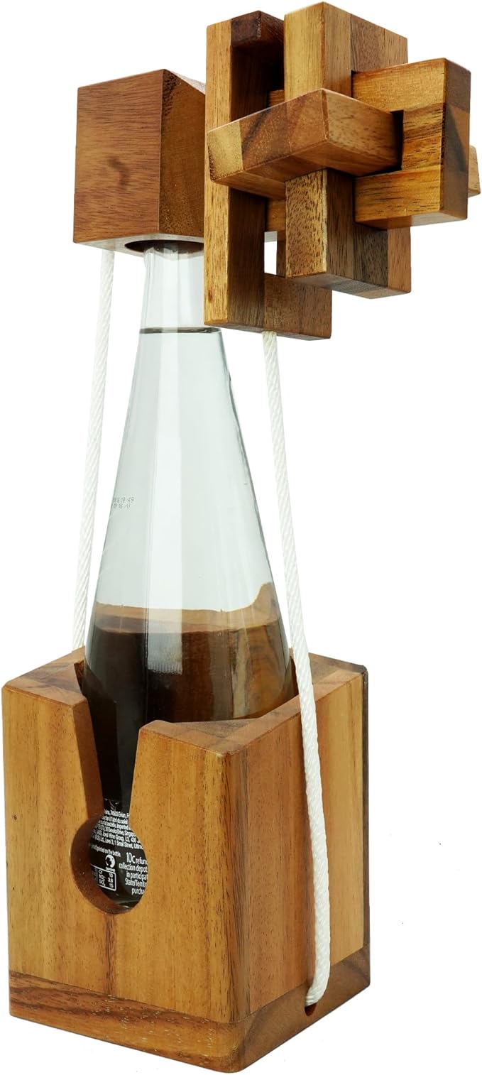 BSIRI Think for Bottle Puzzle Challenging Brain Teaser and Holder Game Functional Storage Ideal for Bottles Lover and Fun Gifts Hard Games