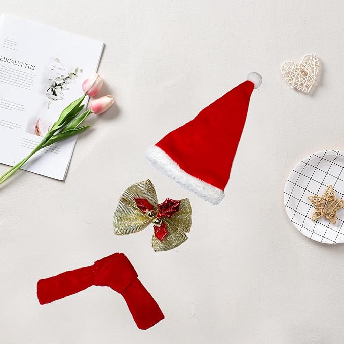 17cm Doll Clothes Christmas Accessories Outfit for 17cm Dolls (NO Doll)(Sweater+Christmas Hat/Scarf)