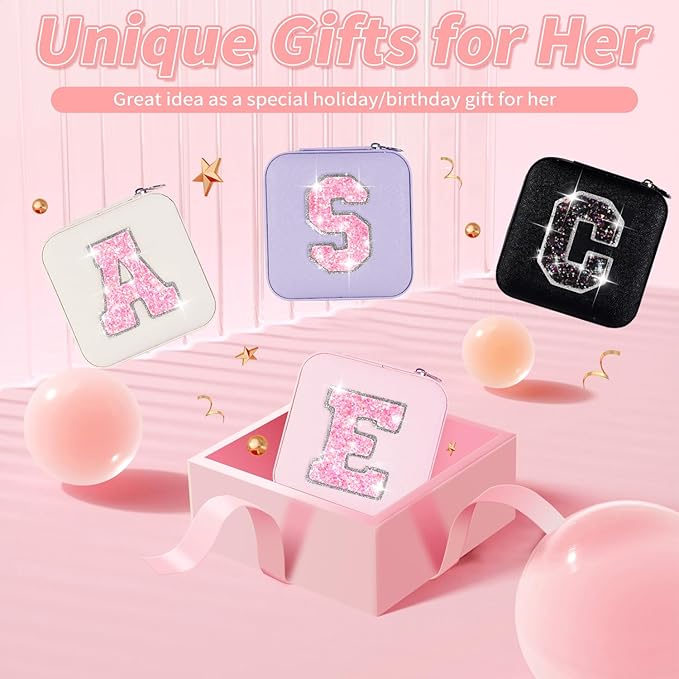Travel Jewelry Case - Personalized and Aesthetic Jewelry Organizer for Women, Travel Essentials, Birthday Gifts for Girls - Pink,S
