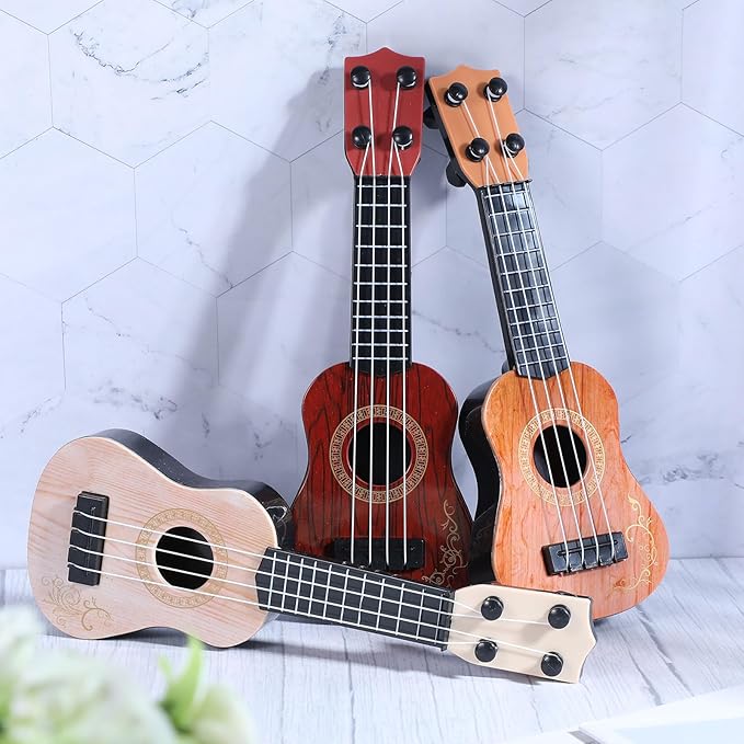 Lenwen 12 Pcs Kids Ukulele Guitar 10 Inch Kids Toy Ukulele 4 Strings Mini Guitar Children Musical Instruments Educational Learning Toy for Toddler Beginner Preschoolers Education