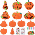 DIYASY 12 Pcs Pumpkin Craft for Kids, Make Your Own Foam Stickers Halloween Craft Kits Arts and Crafts DIY Kid Friendly Fall Decorations Games Party Activities Supplies Age 4-8 8-12