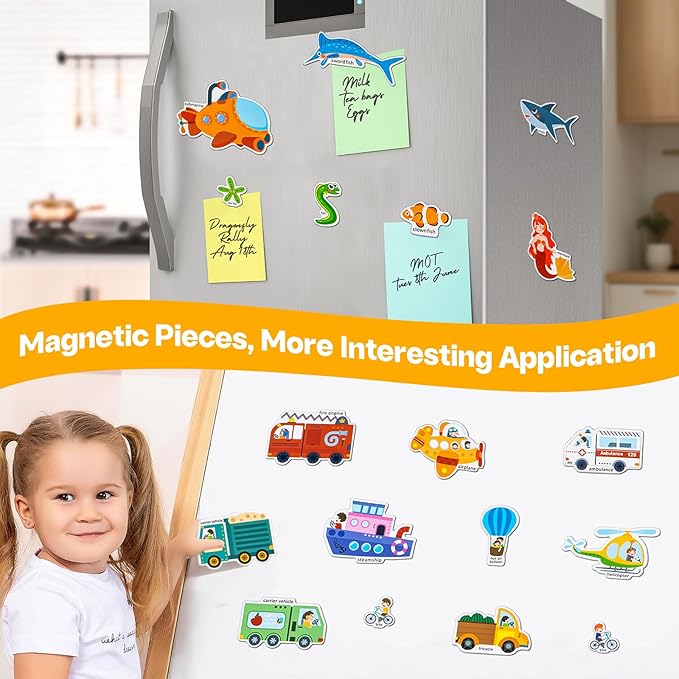 Magnetic Portable Playboard Insect Park Theme Reusable Sticker Book for Toddler, Refrigerator Magnet Educational Learning Toys Travel Stickers Activity Books for Kids Girls Boys Age 3+ Birthday Gifts