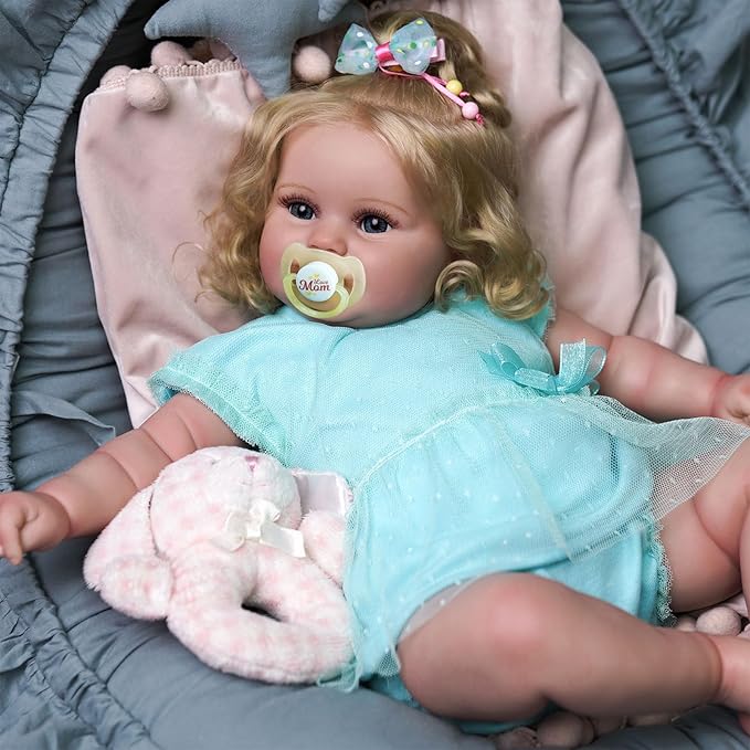 JIZHI Lifelike Reborn Baby Dolls - 20-Inch Feeling Realistic-Newborn Adorable Playful Real Life Baby Dolls with Feeding Kit & Gift Box for Kids Age 3 +