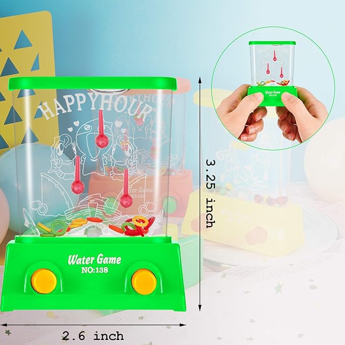 Sumind 10 Pieces Handheld Water Game for Kids Mini Water Ring Toss and Basketball Hoop Toy 90s Retro Mini Games for Goodie Bags Stuffers Birthday Return Gifts Classroom Rewards(Bright,Classic Style)