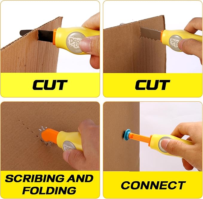 Cardboard Craft Tools For Kids-childrens cartons cutting，Cardboard Construction Tool Kit for Family And Classroom DIY Creativity Projects,138PCS STEM Educational Toy Birthday Gift for Boys Girls 6+