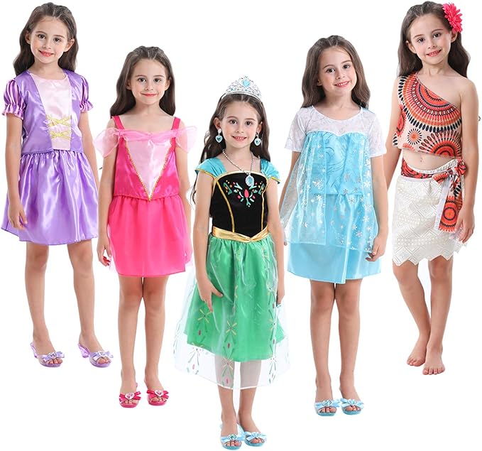 VGOFUN Princess Dresses for Girls - Dress up Clothes Pretend Play for Toddler Girl Christmas Birthday Gift for 3-6 Years