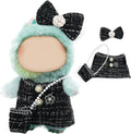 17cm Doll Clothes Set-Adorable Outfits for Dolls-Stylish Accessaries Clothes Dress-Up-Replaceable Clothing Collections, Includes Hat, Top, Skirt(Black-Style A)